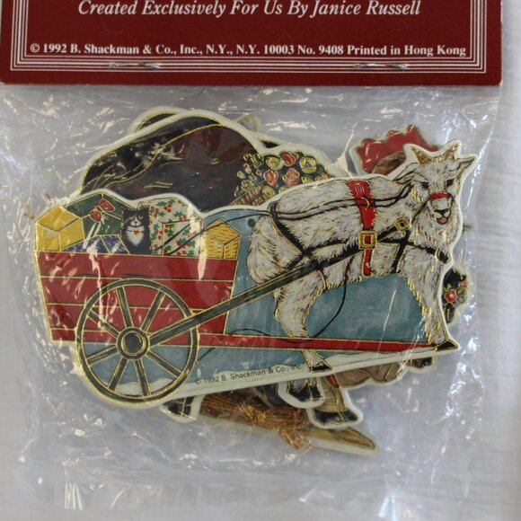 Vintage Christmas Gold Stamped Diecut Decorative Barnyard Animal Ornaments NOS - Picture 4 of 9